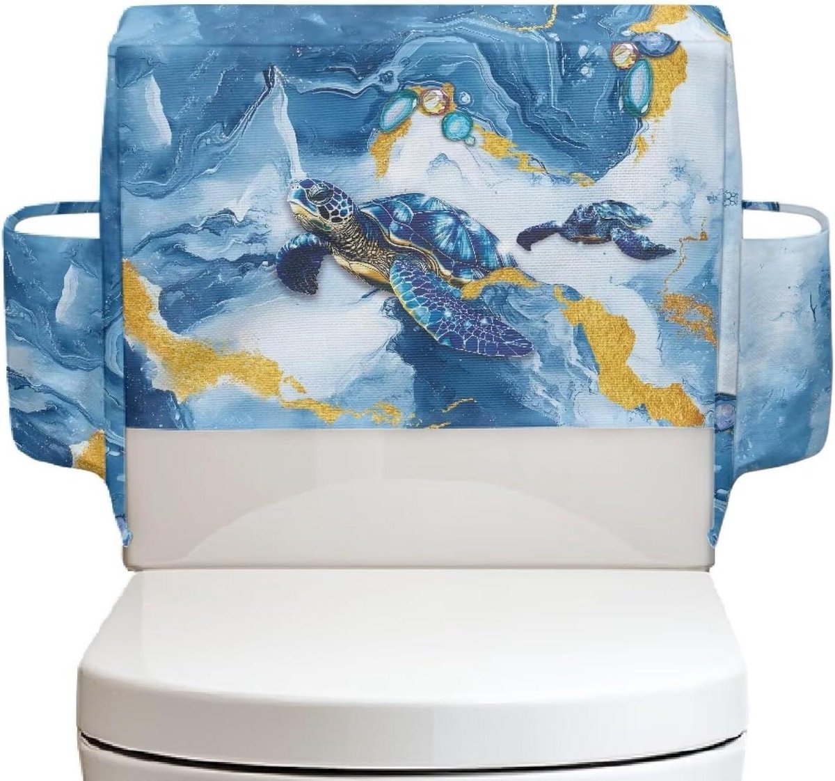 Toilet Tank Cover - Reservoirhoes Toilet - Badkamer Organiseren - Met Zijvakken - 37 x 17 x 31 cm