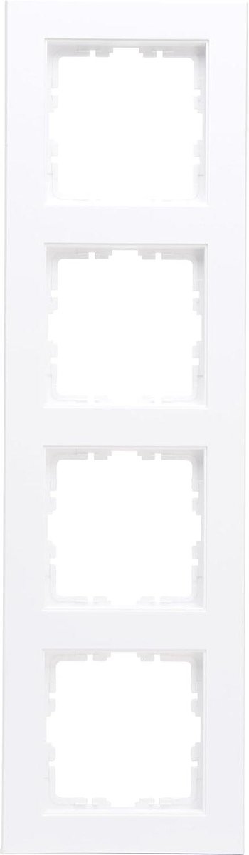 Afdekraam 4-voudig - Wandplaat Frame - Stopcontact Afdekken - Mat Arctisch Wit - 5 stuks - Wit