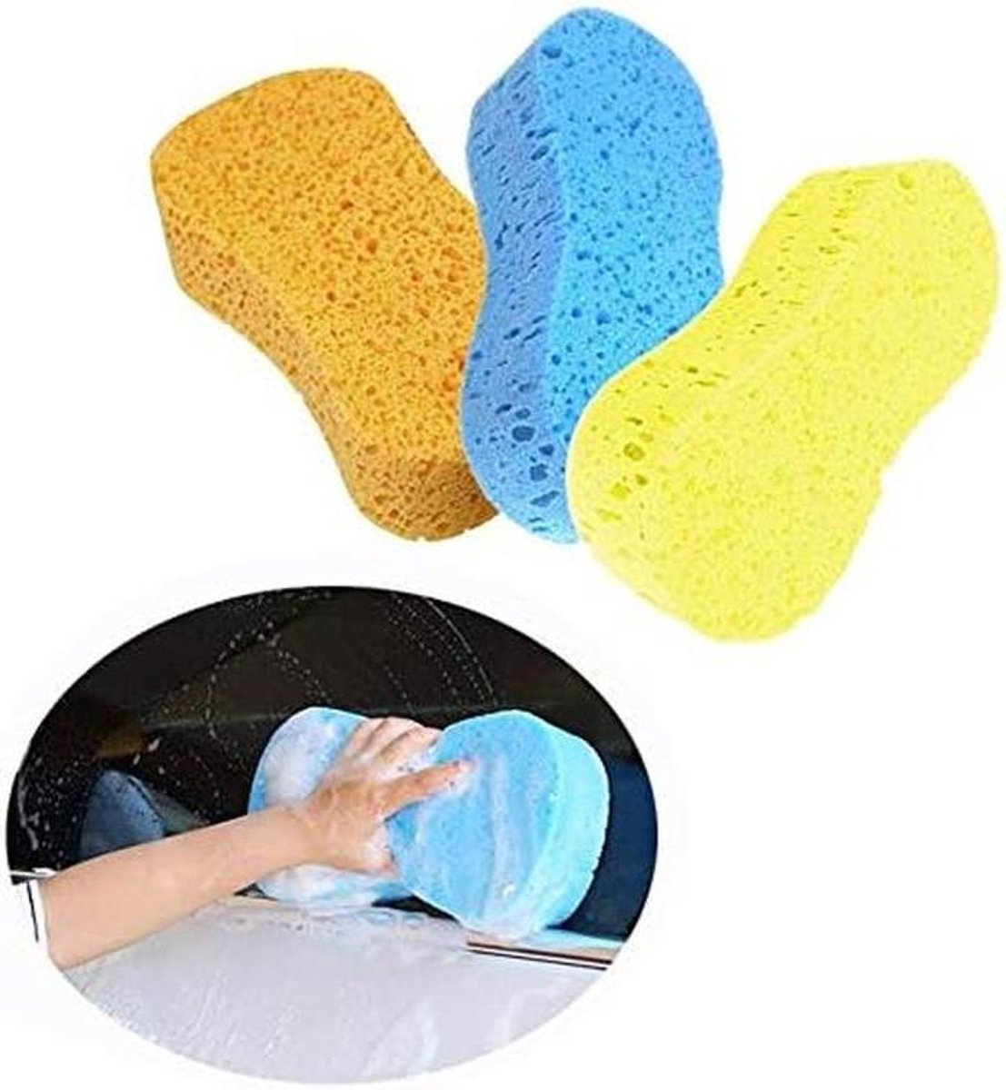 Auto Wash Sponzen - Schoonmaak Spons - Auto's Wassen - Zachte Grote Spons - 10 x 23 x 4.5 cm