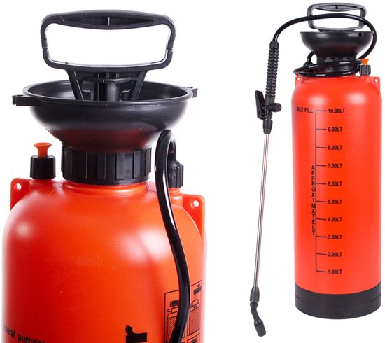 Druksproeier 10L Tuinsproeier met Lange Lans 55 cm - Handdruk Sprayer met Draagriem - Voor Tuin & Gewassen - drukspuit - handdruk sproeier - plantenspuit groot - sproeier met lans - 56623 — afbeelding 2