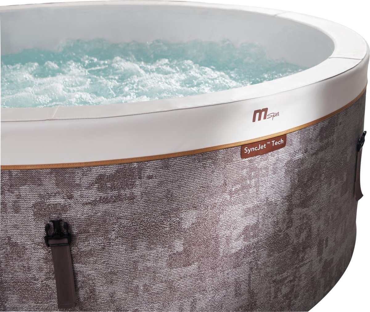 Opblaasbare Whirlpool Spa 6 Personen – ABTkantoor Luxe Cocoon Jacuzzi 180x180x65 cm – 130 Jets + 3 HydroJets, PTC Verwarming, UVC+ Desinfectie, Anti-Vorst Systeem, Rhino Tech 6-Layer Outdoor Hot Tub