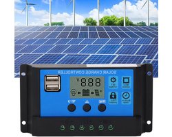 Laadregelaar Zonne-energie - MPPT Regelaar Batterij - Zonnepanelen Laden - Bidirectionele Focus Tracking - 100A - Blauw