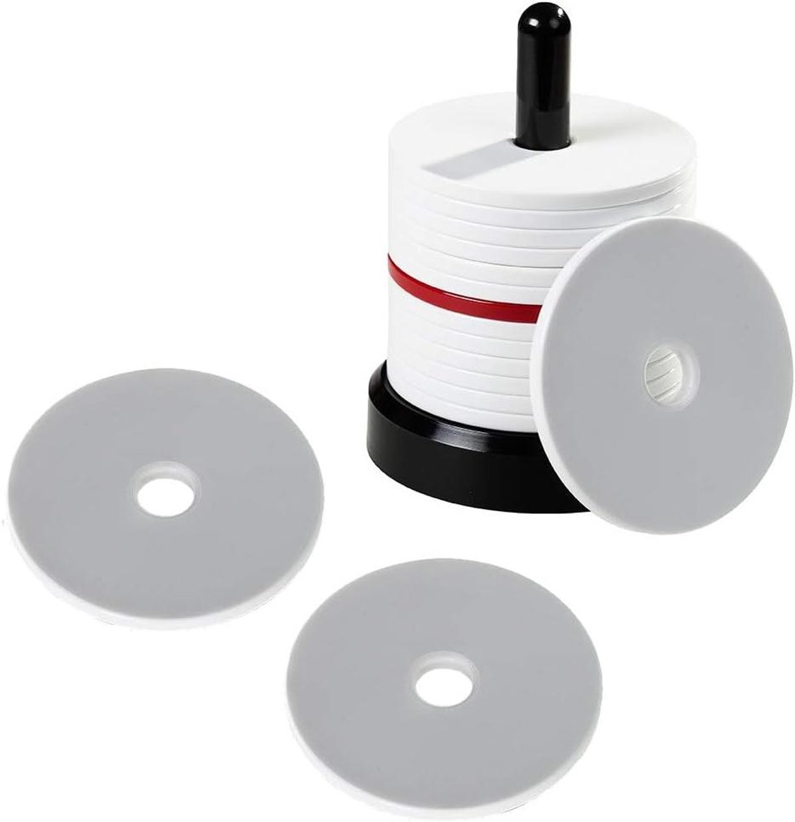 Schuurspel Set - Dobbelspel Accessoires - Spelavond Organiseren - 15 Witte 1 Rode Schijf - 80 mm Diameter - Wit