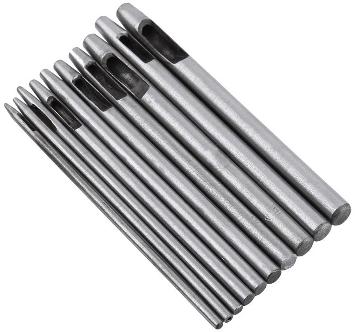 10-delige leerpons set voor DIY leerbewerking, handgemaakte leren accessoires voor riemen, horlogebanden en sieraden, geschikt voor 0,5-5 mm dik leer