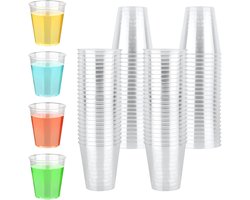 Set van 100 herbruikbare shotglazen van 50ml, transparante plastic bekers, ideaal voor feesten en evenementen, vaatwasserbestendig en perfect voor drankjes