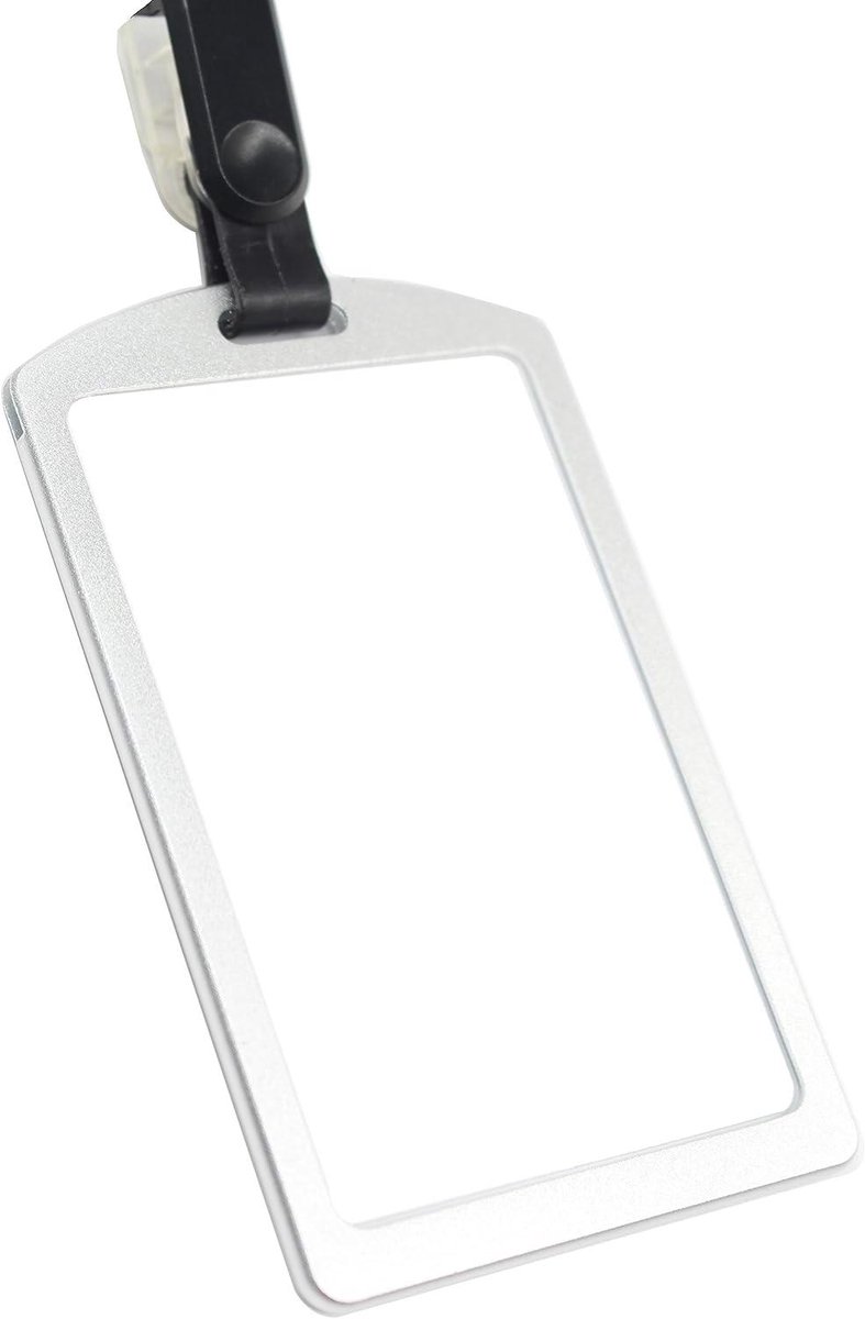 Aluminium Badge Houder - ID Kaarthouder - Werk Identificatie - Dubbelzijdig Zichtbaar - 10 x 5.9 cm - Zilver
