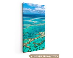Canvas schilderij 40x80 cm - Wanddecoratie Great Barrier Reef foto afdruk - Muurdecoratie woonkamer - Slaapkamer decoratie - Kamer accessoires - Schilderijen op canvas