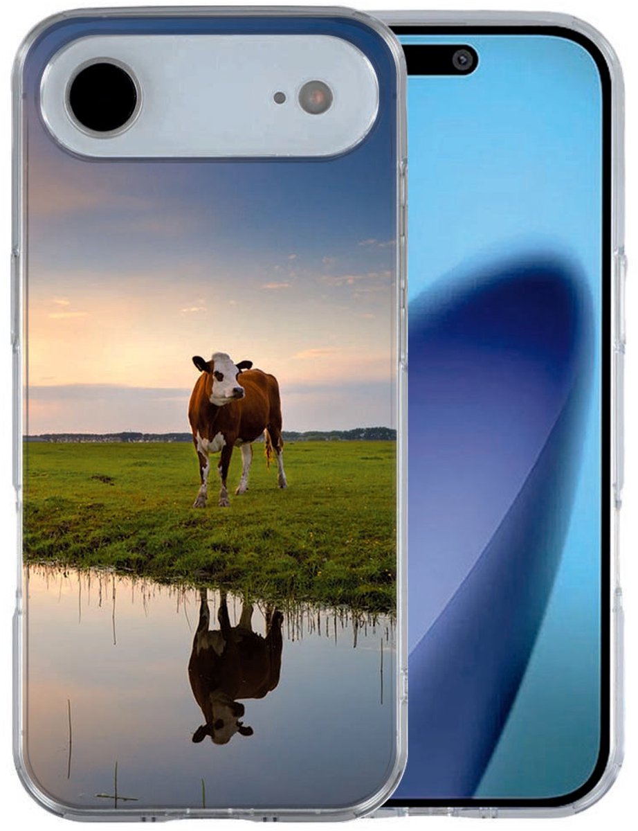 iPhone Air hoesje Koe TPU - Oranje, Meerkleurig