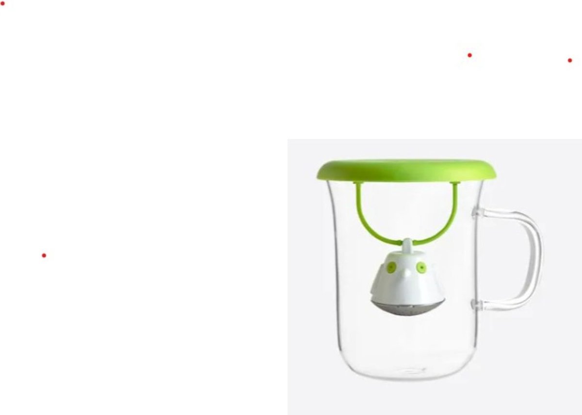 Thee infuser met mok uit glas birdie swing nest groen 400ml