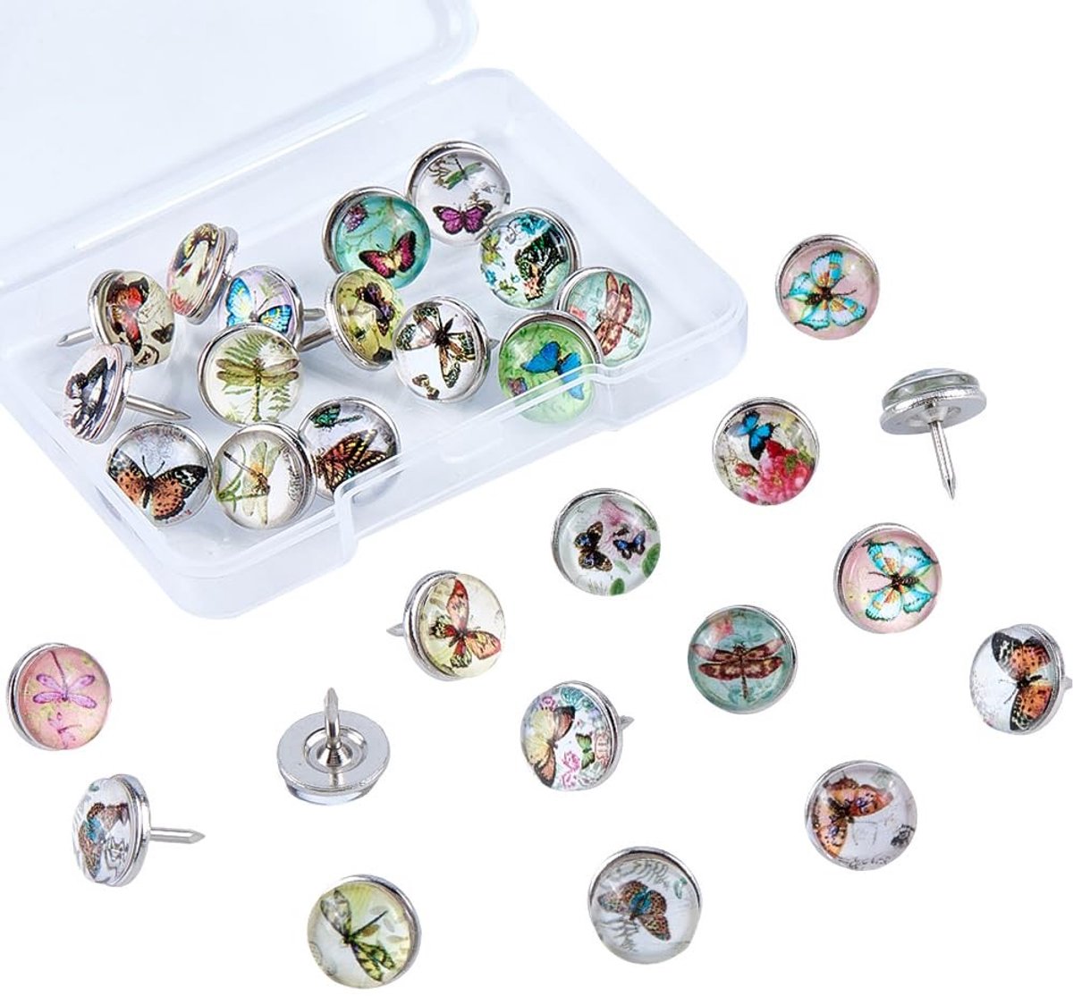 Dailygoods - Doos met 30 Stuks Vlinder Push Pins voor Decoratie