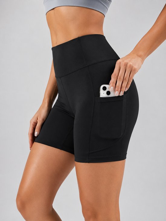 SparkNine Pace dames short - fitness - korte sportbroek - S - zwart - hoge taille - met zakken - elastisch - squatproof — afbeelding 2