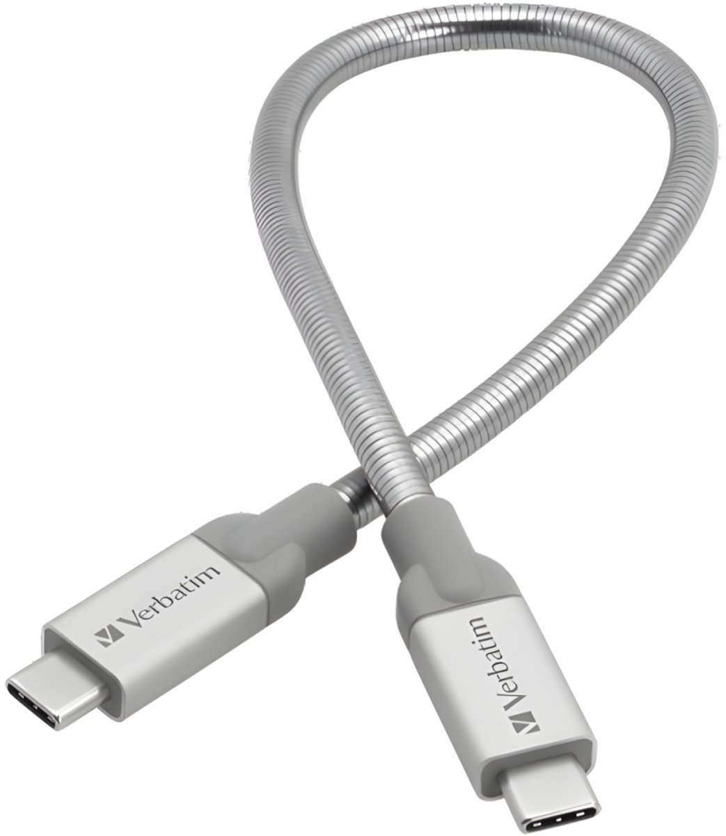 Verbatim Roestvrij stalen sync- & oplaadkabel USB-C naar USB-C - USB 3.1 - 30 cm