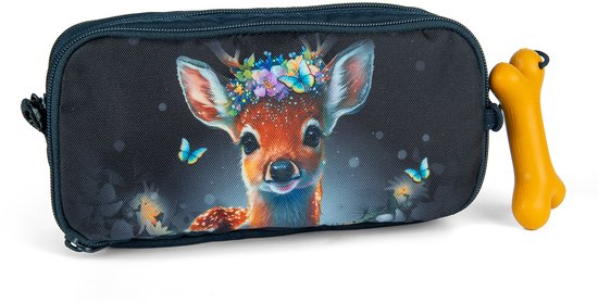 Stones and Bones Rowan 2.0 - Étui - Trousse pour Enfants - 3 Compartiments - Fairy Fawn - Bleu foncé