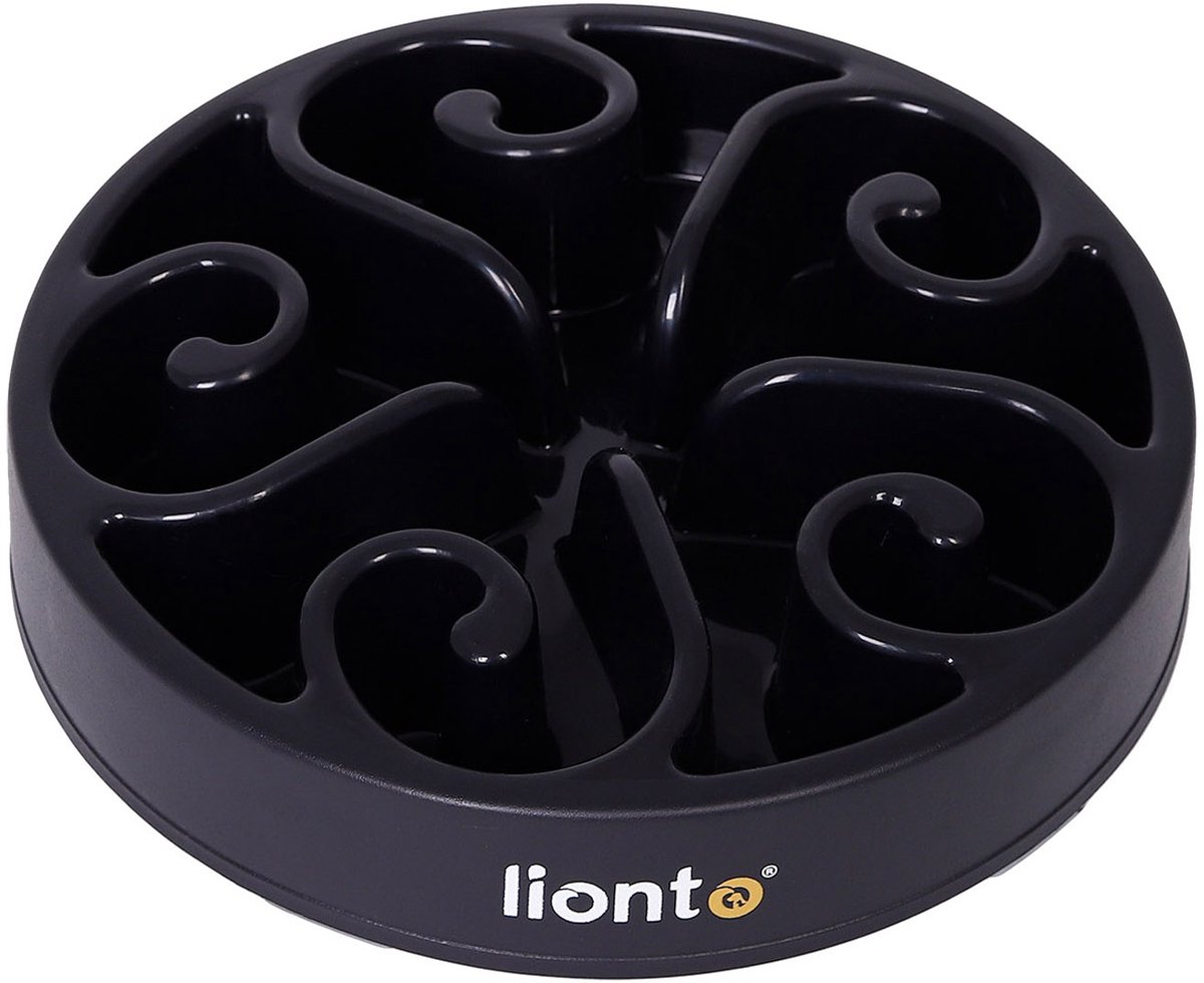 lionto Antischrokbak hond & kat, antislip voerbak Ø30 cm zwart