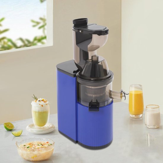 Langzame Sapcentrifuge - Slow Juicer - Sappen Persen - Hoge Sapopbrengst - 21x14x40 cm - Blauw — afbeelding 5