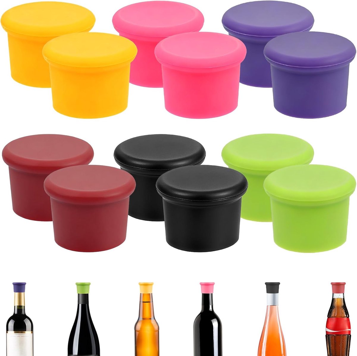 Festival dop - Partydop universele flessendop - Blauw - Drankfles