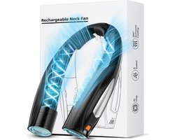 Draagbare NekVentilator -Mini Ventilator USB Oplaadbaar- 6000 mAh Lange Batterijduur – Handsfree gezichtventilator 6 standen met koeling ideaal Voor kampeeruitje Buitensport woon-werkverkeer en Dagelijks Gebruik