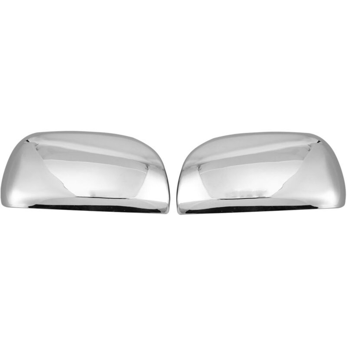 Twee hoogwaardige kunststof zijspiegelkappen met chromen afwerking, geschikt voor RAV4 modellen uit 2006-2008.