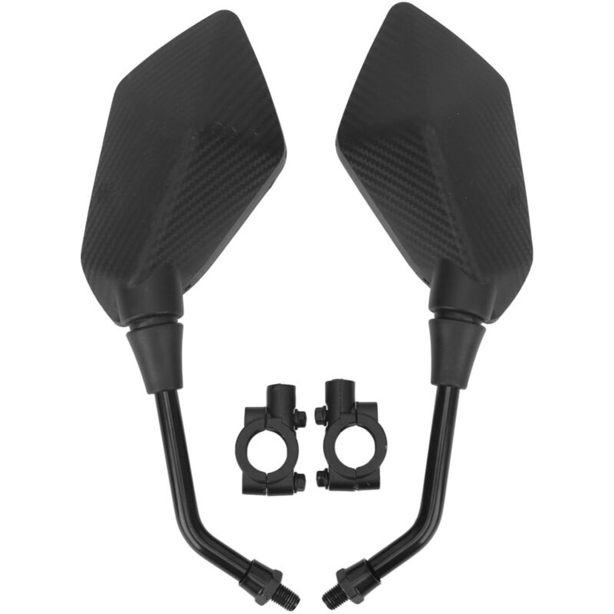 Motorfiets achteruitkijkspiegels, 2-delige set, 22 mm, stuurmontage, geschikt voor scooters en ATV's.
