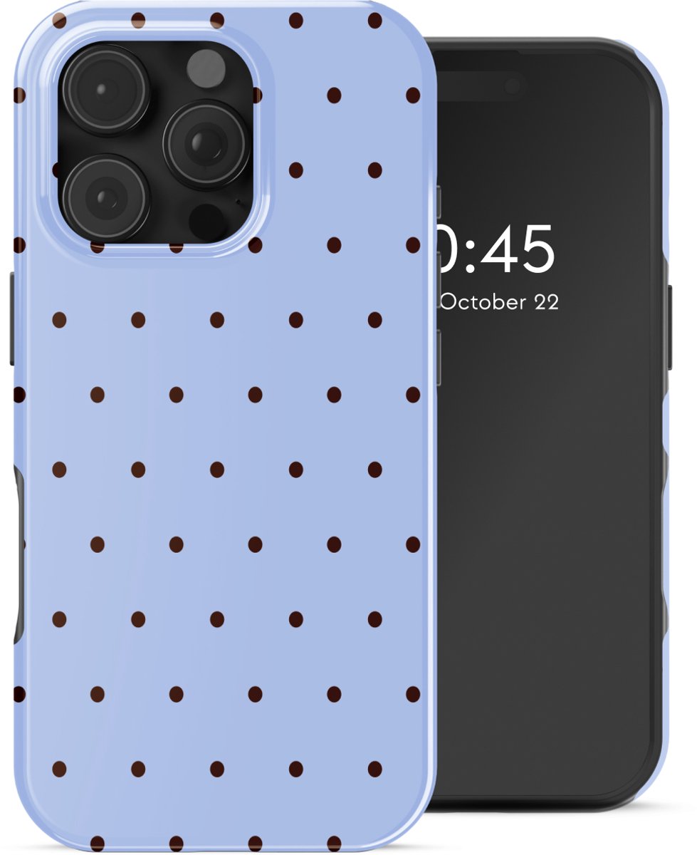 Selencia Hoesje - Geschikt voor Apple iPhone 16 Pro - Backcover - Happy Dots Digital Sky