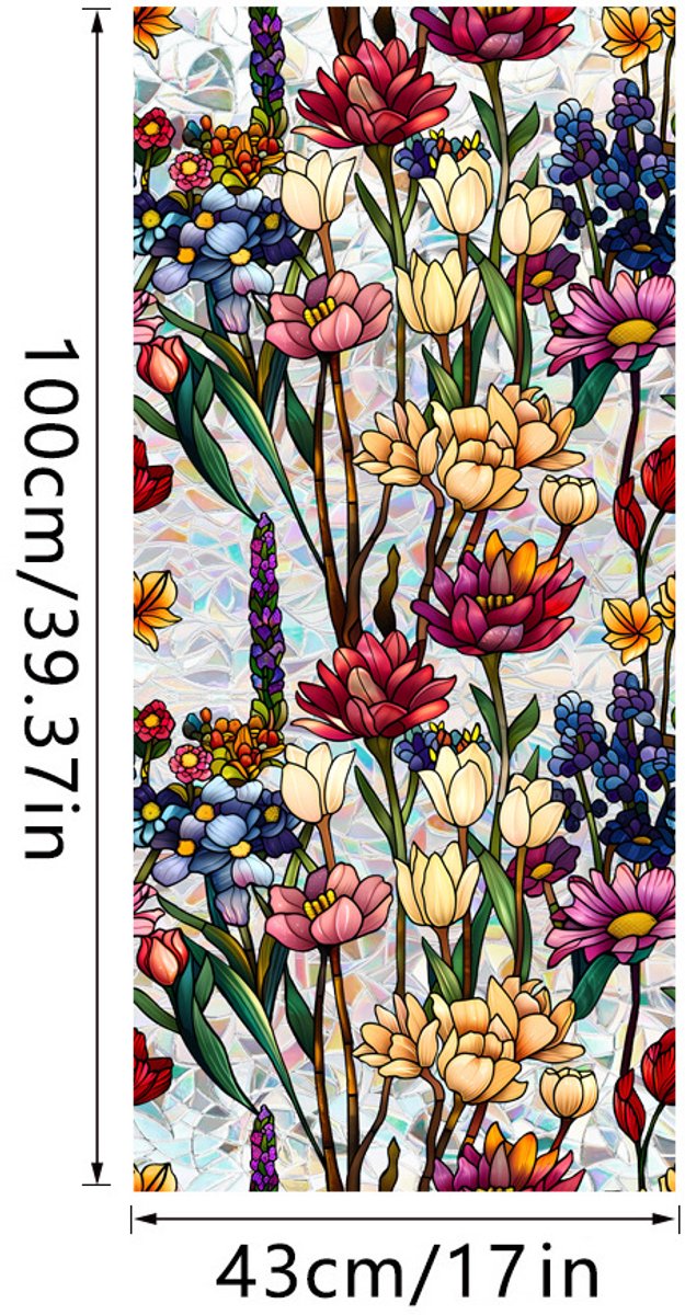3D Regenboog Raamfolie- Anti-Inkijk - Isolerend & Zonwerend - 43x100cm – Statisch - Prisma Bejuweled EffectXCBL035