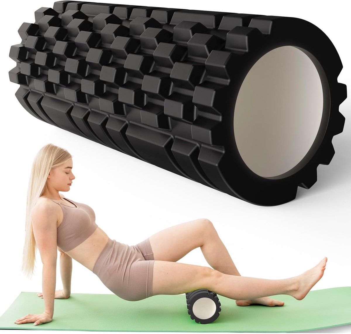 Foamroller - Triggerpoint massage - Massageroller - Zwart - Coretraining