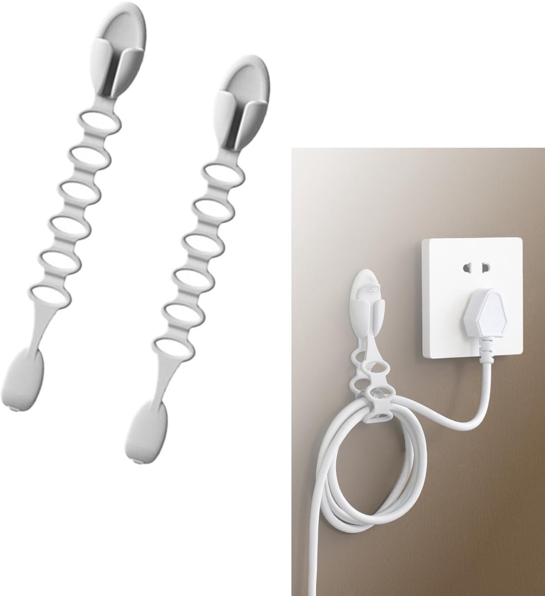 Dailygoods - Set van 2 Zelfklevende Siliconen Kabelorganizers voor Thuis en Kantoor