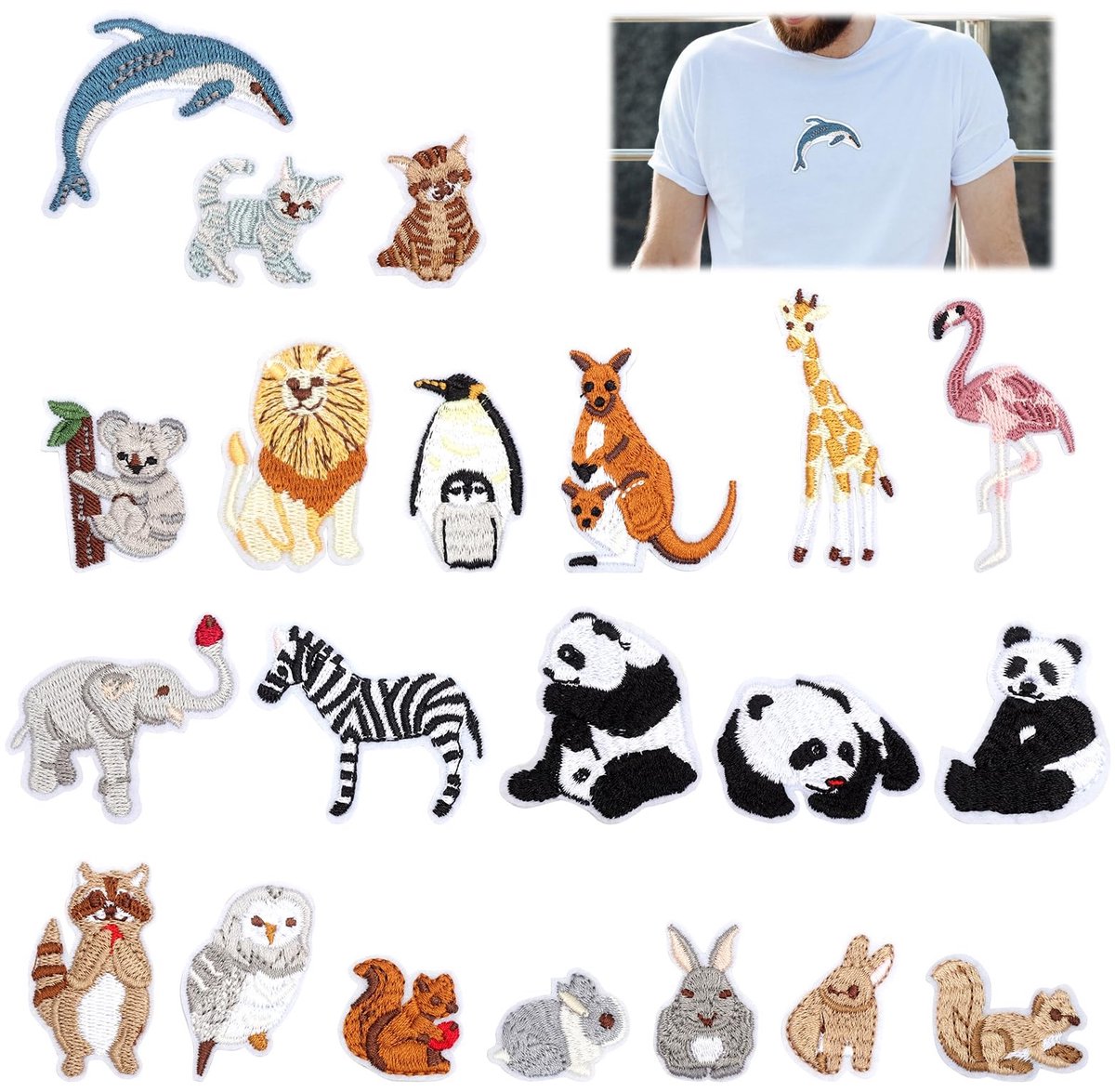Dailygoods - 21 Dierlijke Strijkpatches voor Kinderen