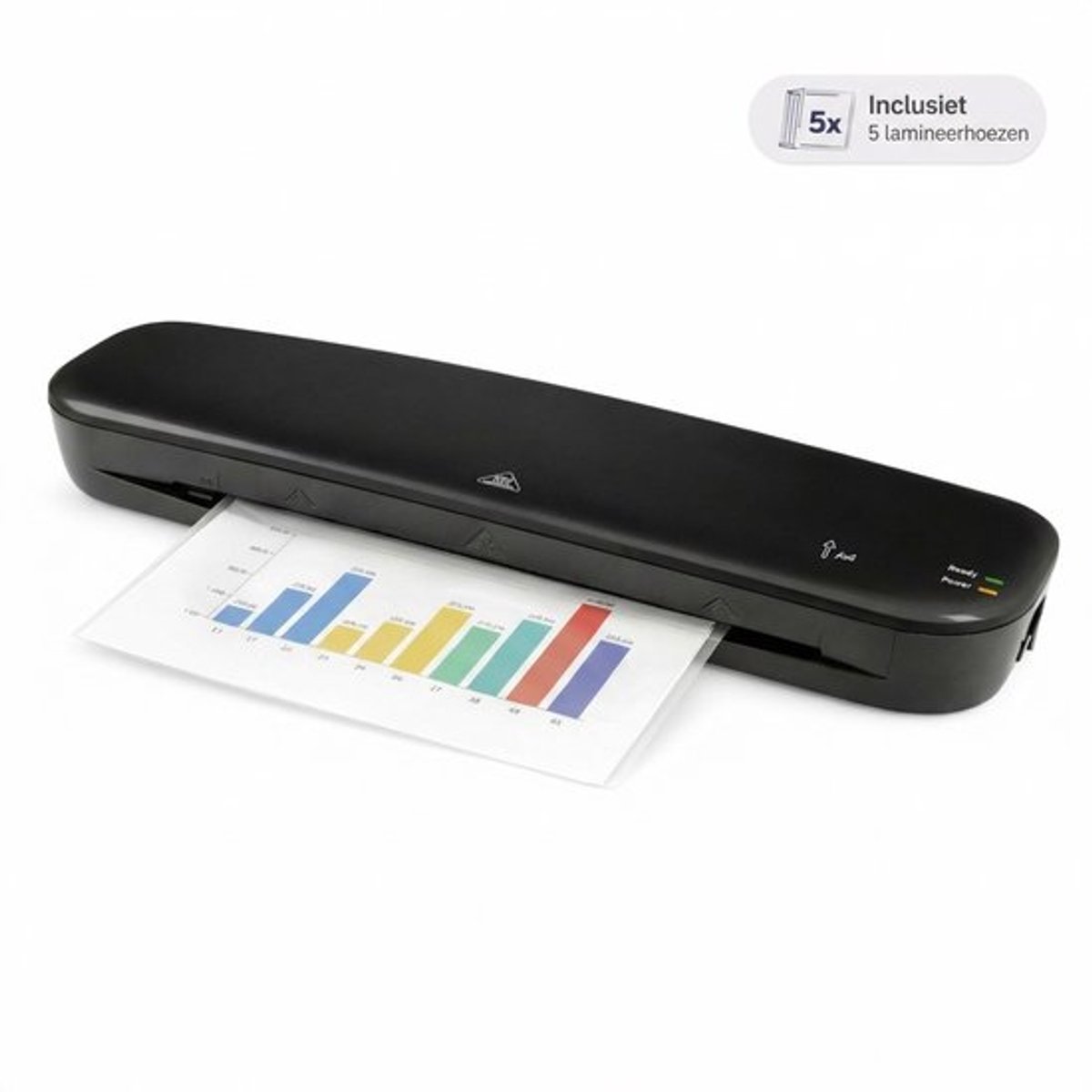 Lamineerapparaat A4 - Lamineermachine - Plastificeerapparaat - Warm en Koud Lamineren - Laminator - Inclusief 5 Lamineerhoezen