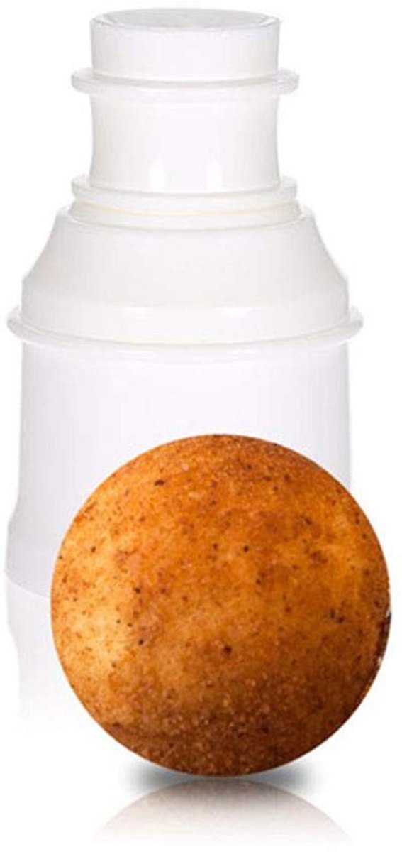 Dailygoods - Dailygoody - Gehaktballet-arancini-maker - Gevulde gehaktballenvorm - Kunststof keukengerei - Wit - Rijstballenvorm - Handig voor thuis en restaurants...