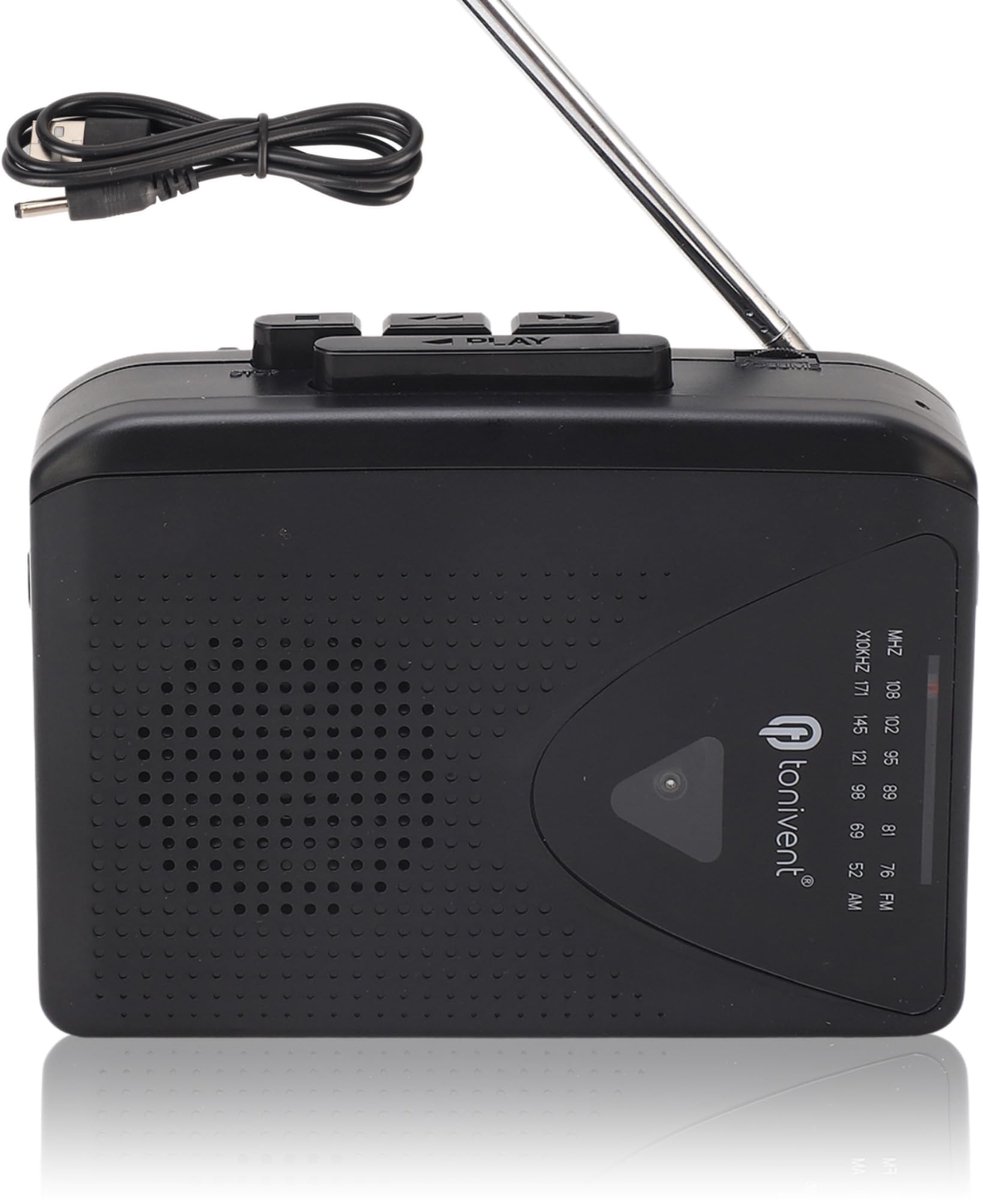 Dailygoods - Dailygoody - Draagbare Cassettespeler - Bluetooth 5.0 - Zwart - AM FM-radio - Nostalgisch en veelzijdig - Geschikt voor muziekfans - Compact form