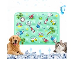 Koelmat Hond - Koelmat Kat - Water Koelmat - Zelfkoelende Hondenmat Zomer Koelkussen - voor Thuis, Onderweg of in de Auto - Fysieke Koeling - Activeer Met Water - PVC + Polymeergel - Krasvast Lekvrij - Groen - 30x40cm - 1 Stuk