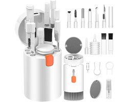 Multifunctionele 20-in-1 Toetsenbord Reinigingsset Q20 – Computer, Scherm & Oordopjes Reinigingskit – Wit