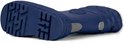 Donkerblauwe regenlaars van rubber met een profielzool, draadlus en een reflecterende strip.