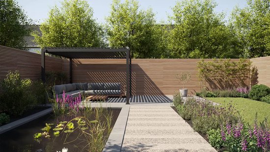 Alvaro gazebo 394x363x250 grey van Central Park — afbeelding 5