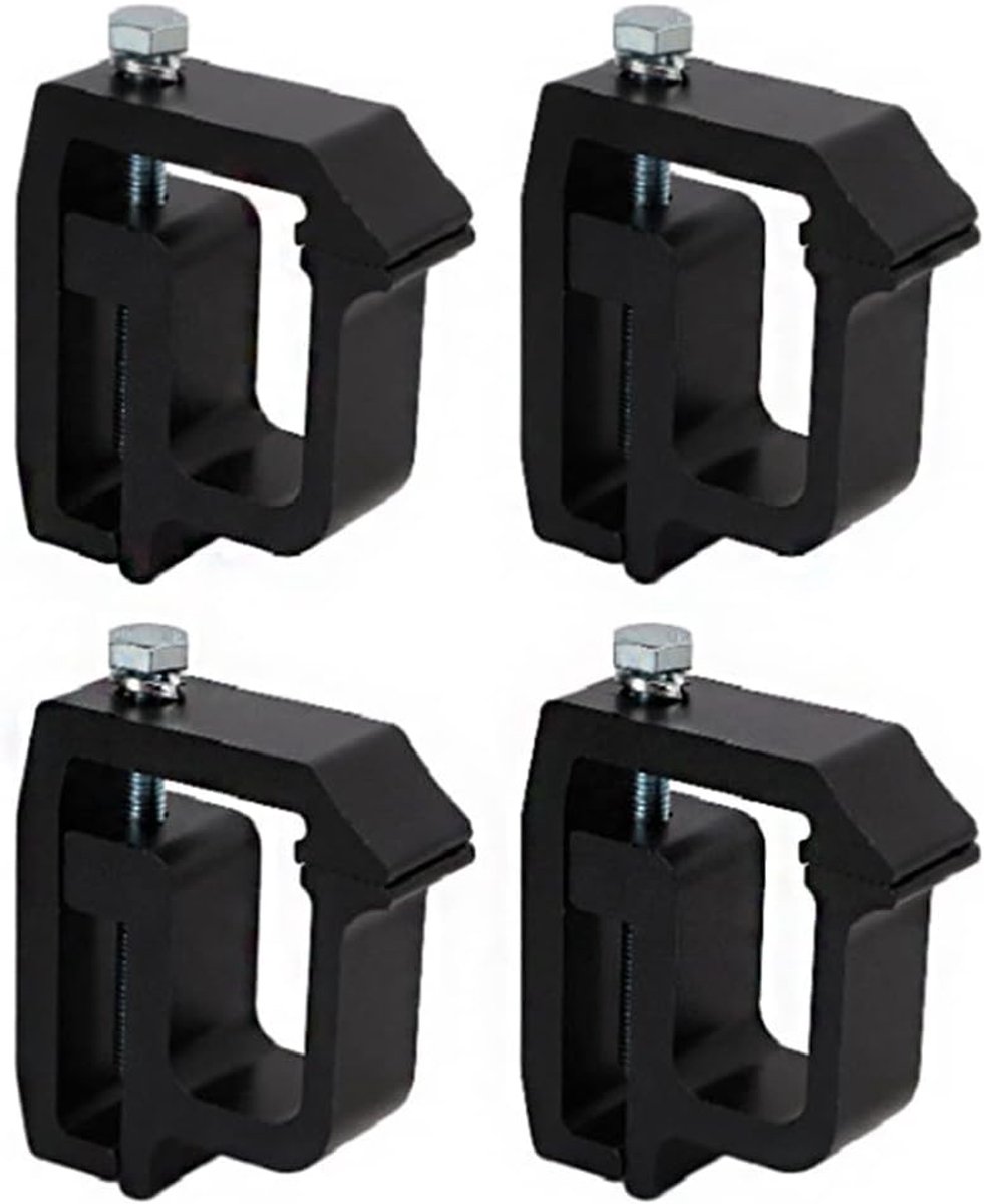 4 stuks Truck Cap Montage Klemmen voor Bed Rack en Canopy Brackets - Zwart