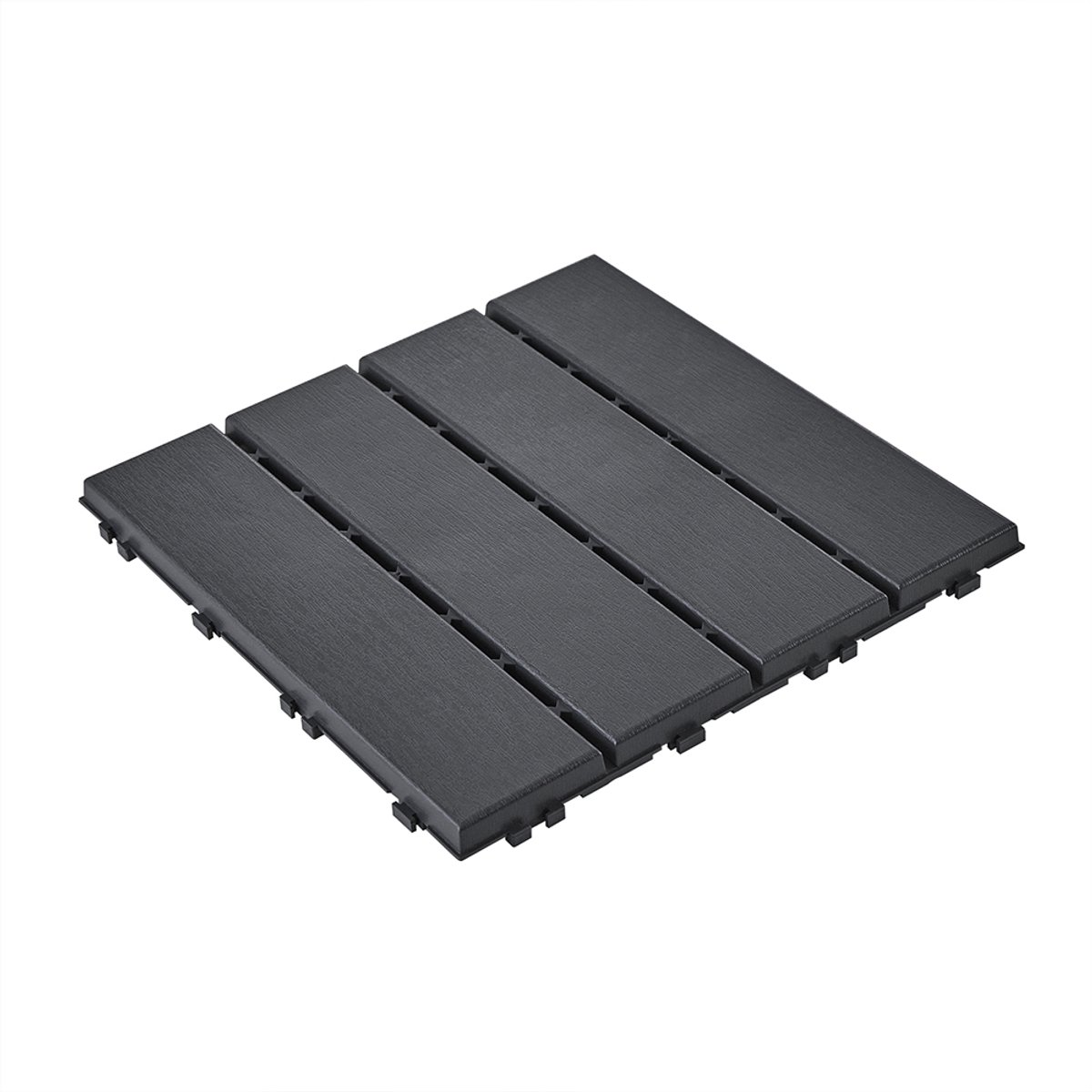 SoBuy 30-delig terrastegelset met kliksysteem - Kunststof - 31x31x2 cm - Modern | SDA14-HGx2