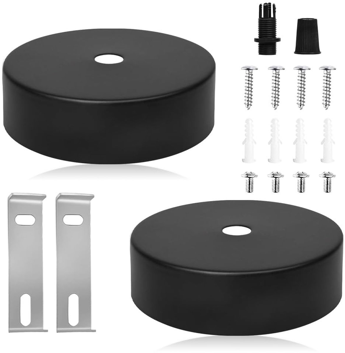 Dailygoods - Set van 2 Metalen Plafondbaldakijnen voor Lampen