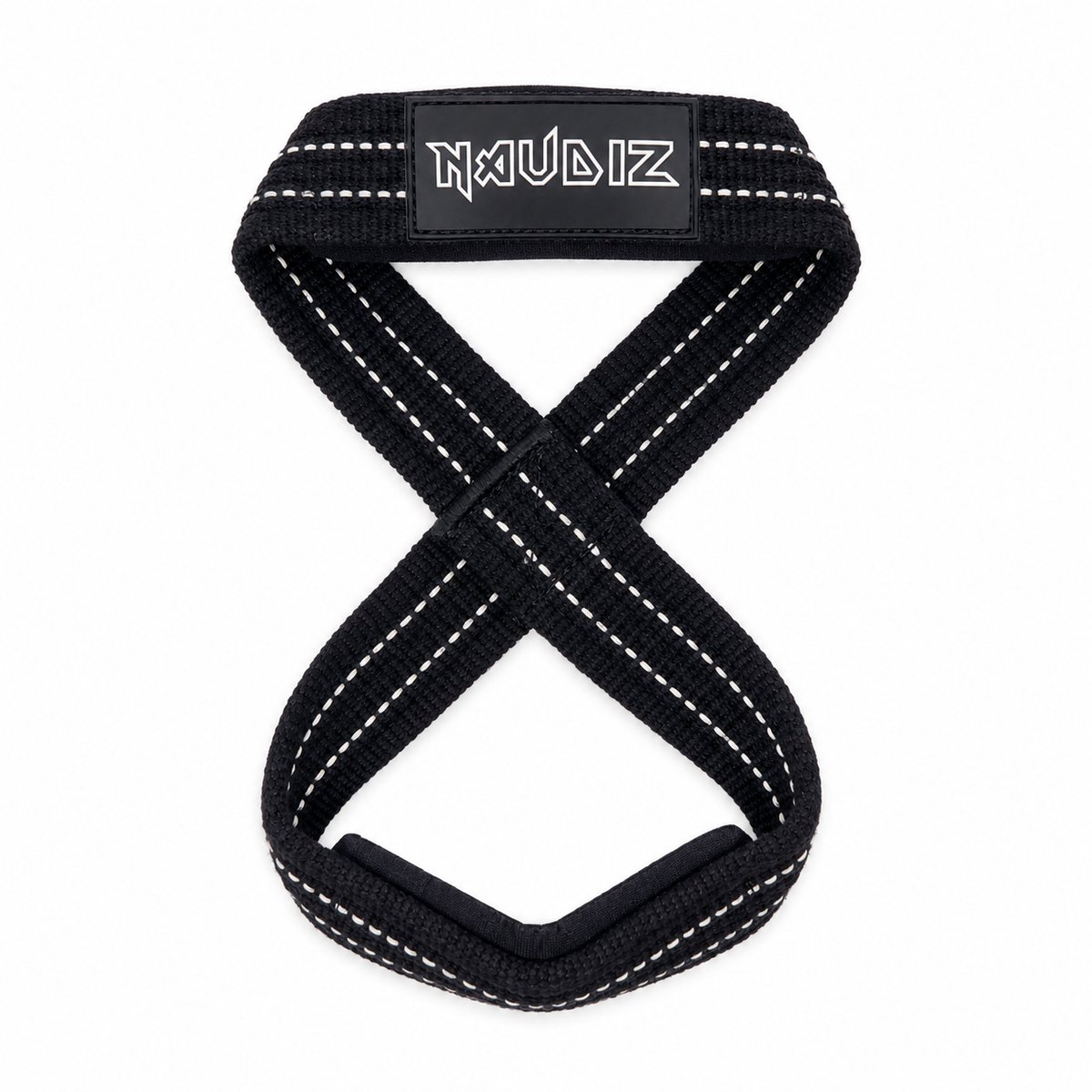 Naudiz Ouroboros Figure 8 Straps 32 inch – Double Ply Lifting Straps voor Deadlift, Strongman & Zware Pulls – Heavy Duty Katoen – Zwart