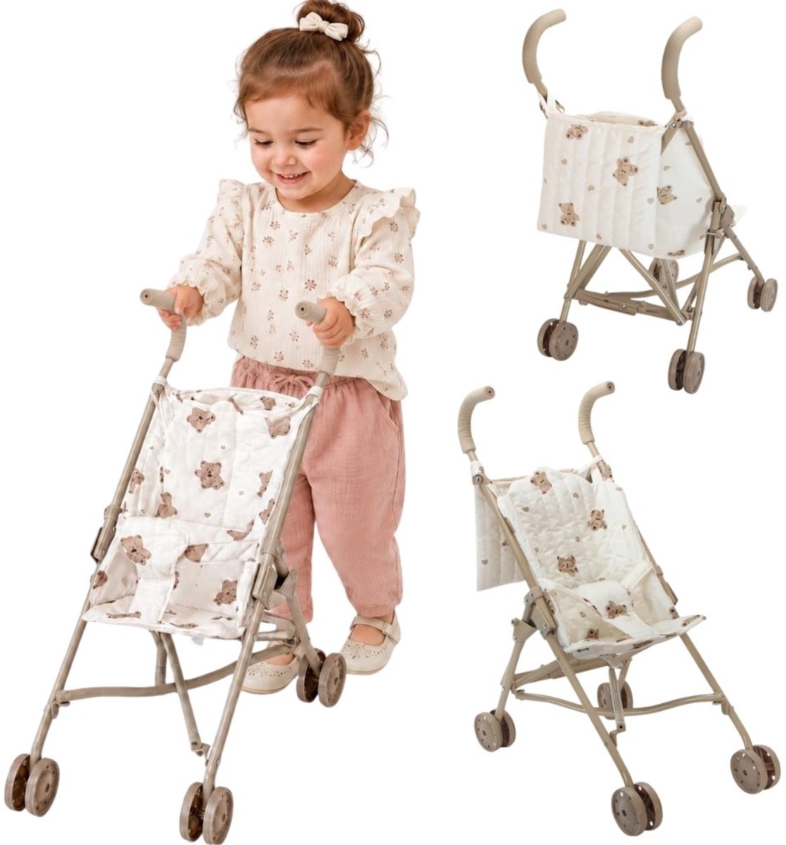 Woopie Royal Vintage teddybeer poppenwagen - UNI