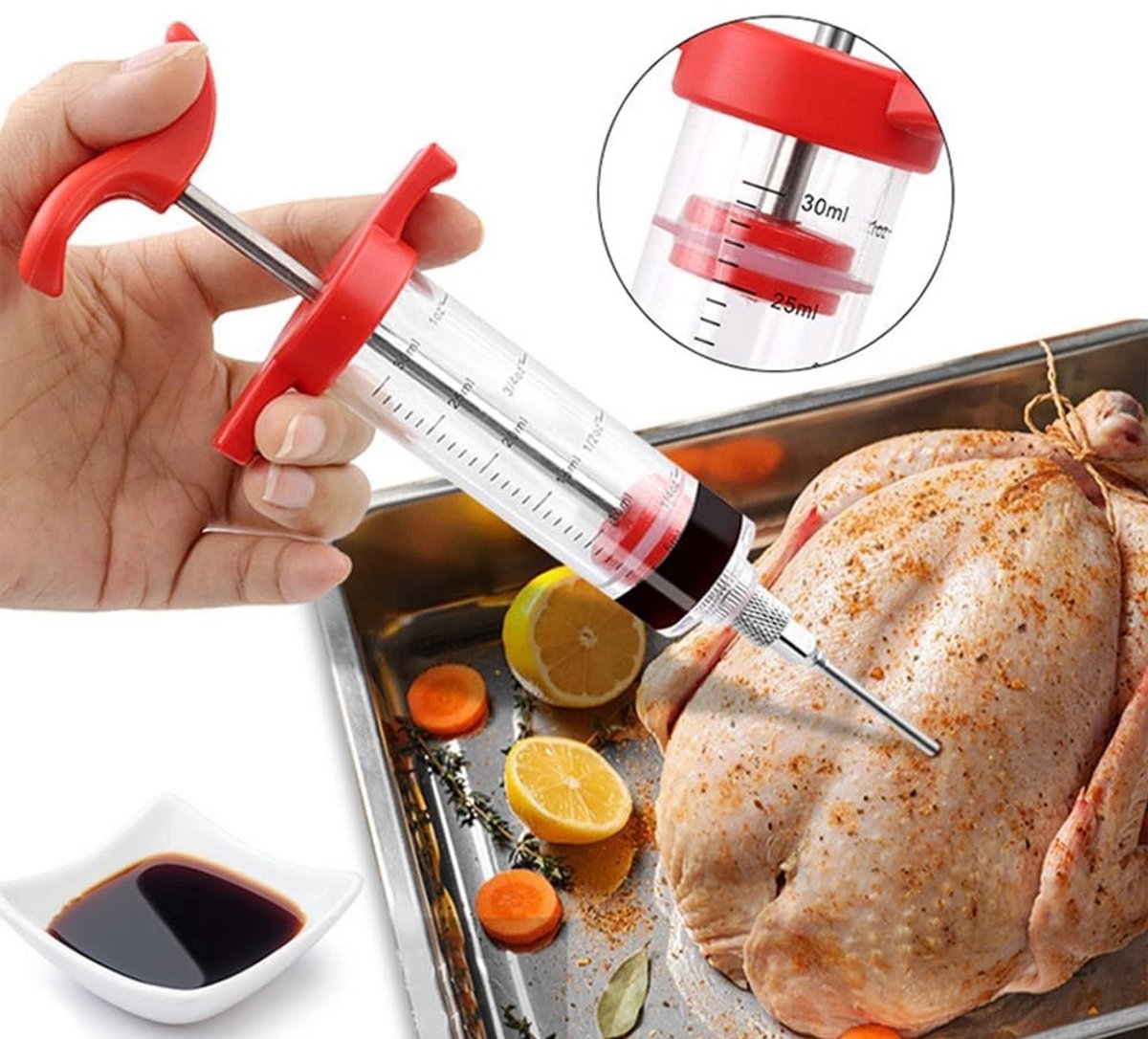 Dailygoods - Voedselveilig Gegrilde Vlees Injectienaald met Spuit