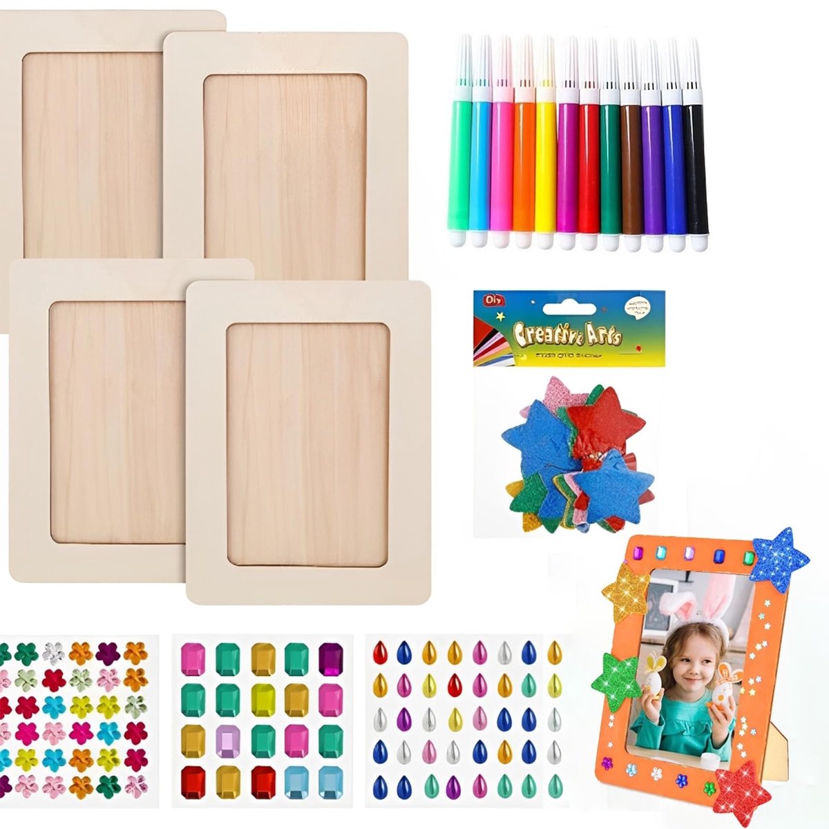 Dailygoods - Set van 4 Fotolijsten voor Creatieve Knutselprojecten