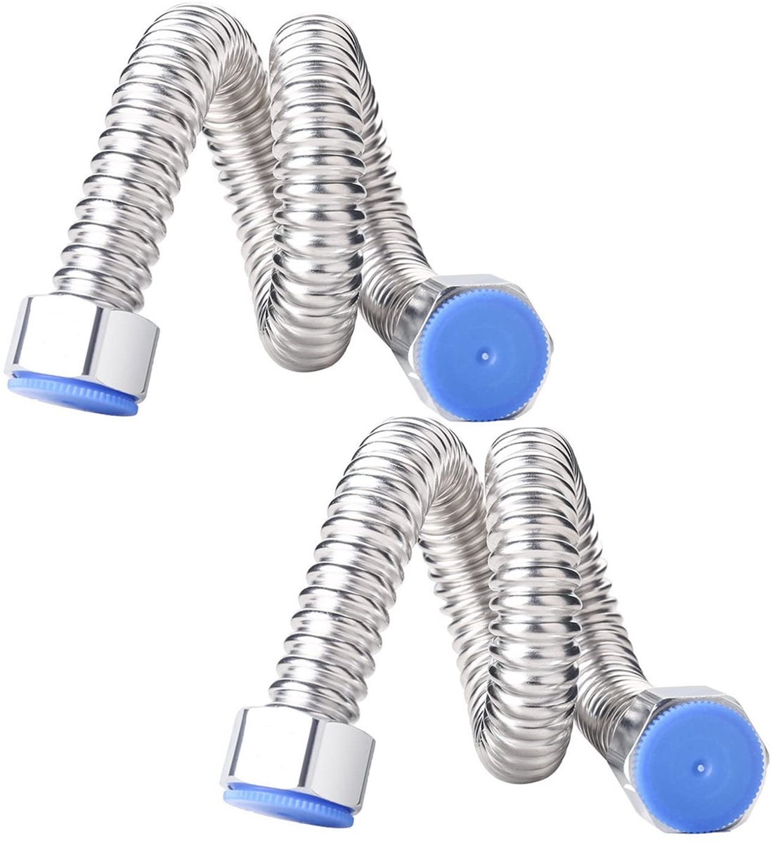 Dailygoods - Dailygoody - Flexibele Kraanconnector - 40 cm - Roestvrij Staal - Anti-Burst Waterpijp - Geschikt voor Keuken en Badkamer - Universele Vervanging