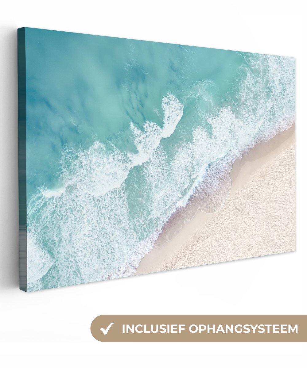 Canvas schilderij 120x80 cm - Wanddecoratie badkamer Strand - Zee - Natuur - Zomer - Muurd