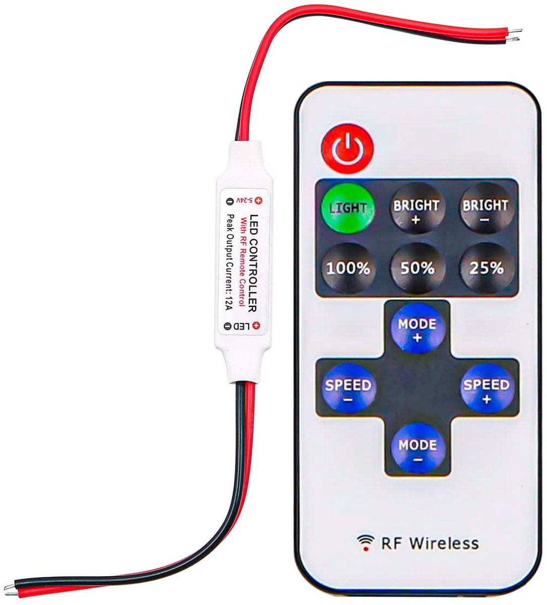 Dailygoods - 2 Stuks Mini RF Draadloze Afstandsbedieningen voor LED Strips