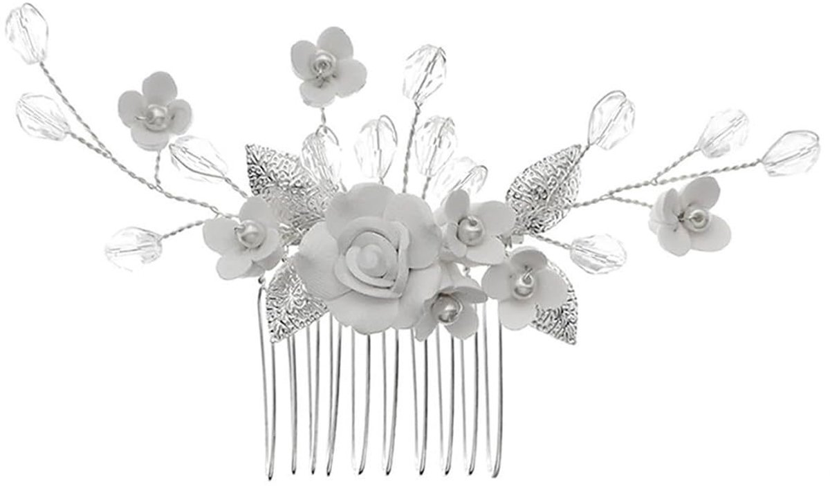 Dailygoods - Elegante Haarkam met Strass en Parels voor Bruiden