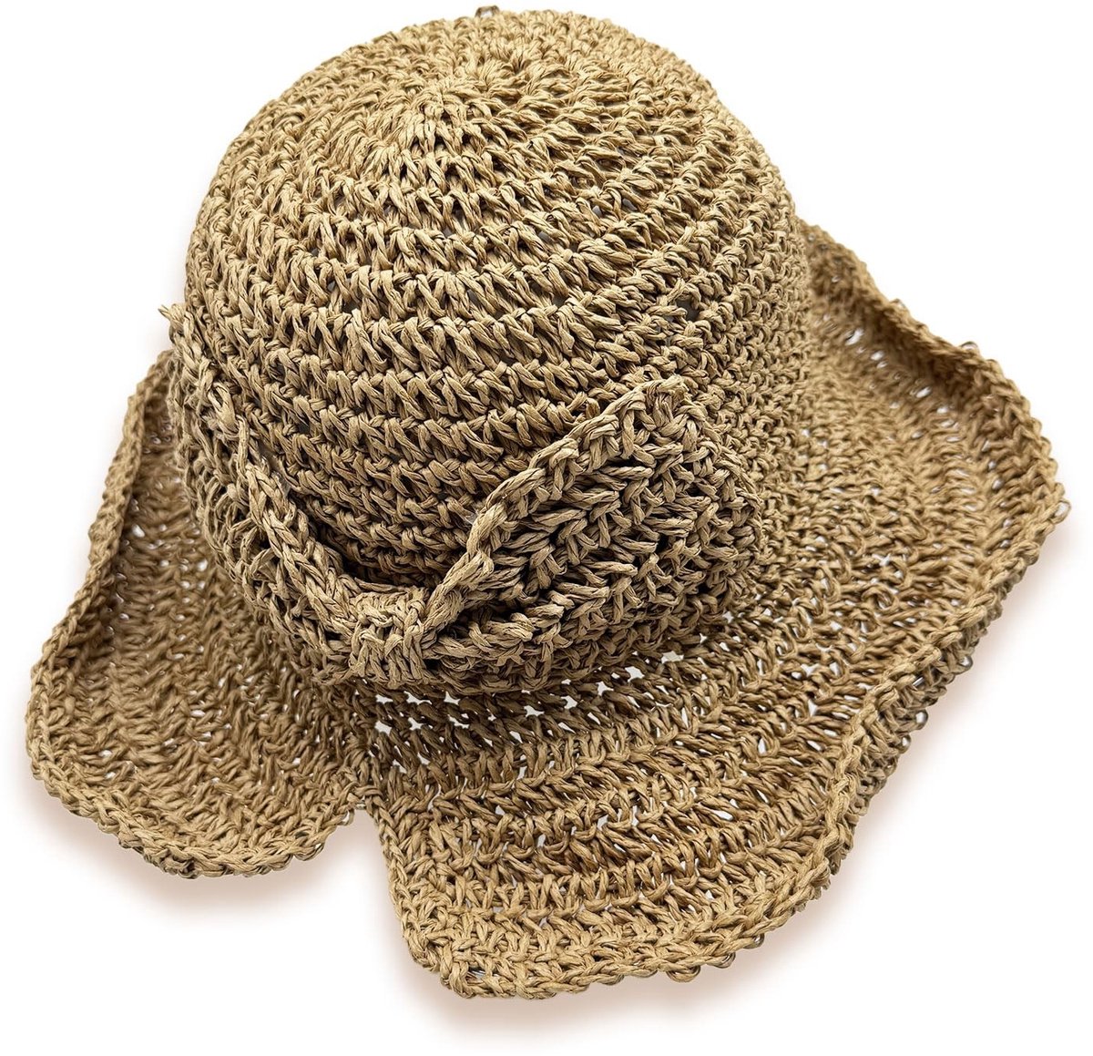 Dailygoods - Strohoed voor Dames met Floppy Rand en Strik
