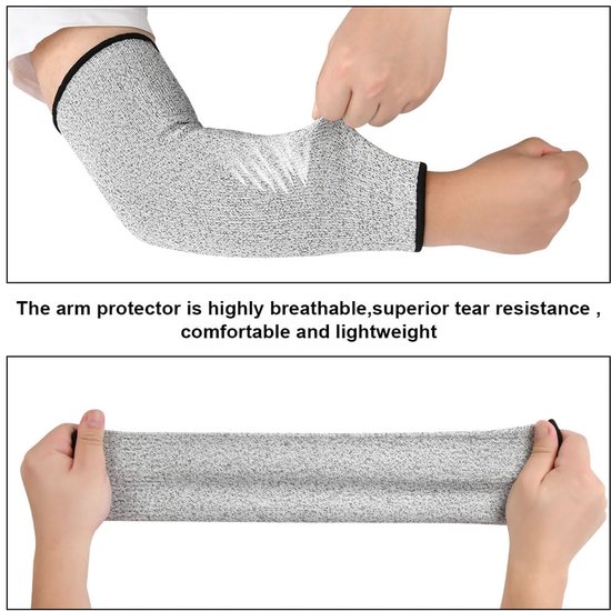 2 stuks armbeschermers - snijbestendige armbeschermers voor dunne huid en blauwe plekken - hittebestendige armbescherming - beschermende mouwen - voor vrouwen en mannen, koken, tuinieren, 35 cm — afbeelding 3