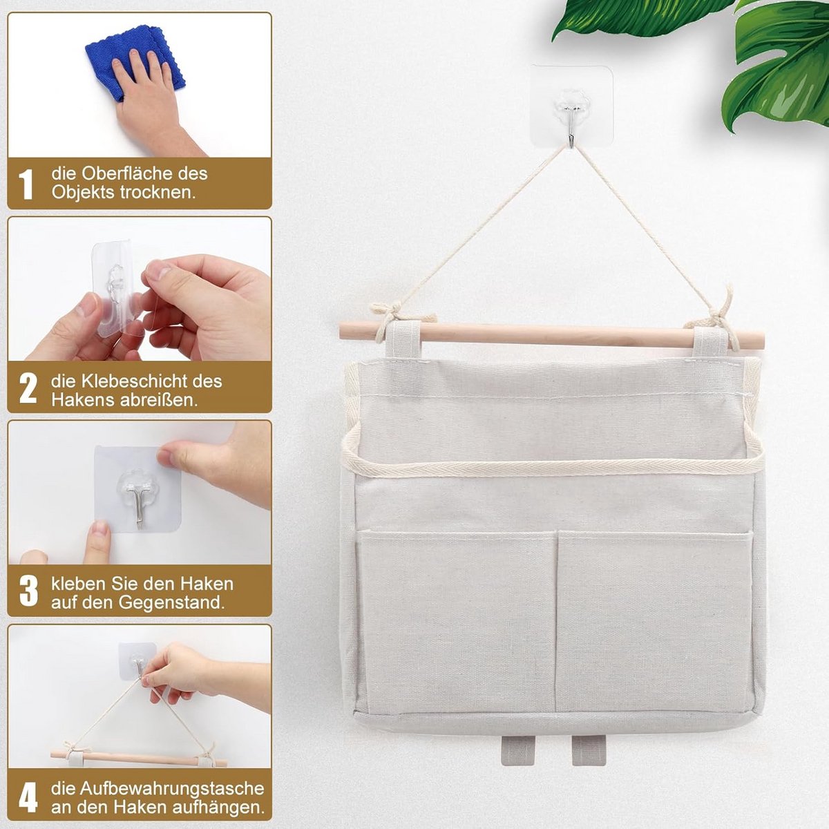 Opbergrek - Hangende Opberger - Hangorganizer - Organizer Wand en Deur - Kastopslag