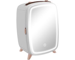 Mini Koelkast - Skincare Koelkast - Cosmetica Koelkast-Kleine Koelkast – 6 Liter – Koelfunctie – Draagbaar - Compact - Voor Slaapkamer - 24,3cm- 1 Stuk-Wit